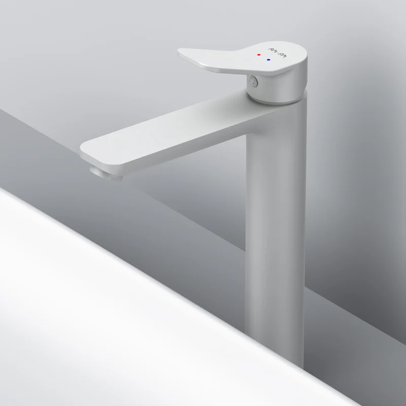 Hohe Waschtischarmatur X-Joy mit Klick-Ablaufgarnitur, Weiß – FXA92233