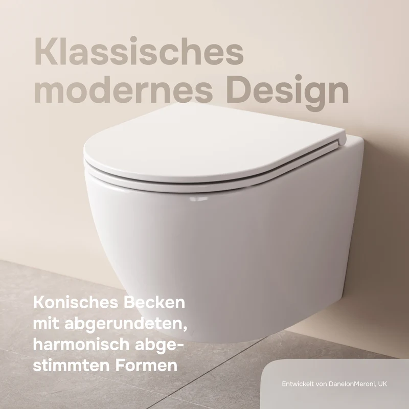 Wand-WC Like AquaSpin spülrandlos mit WC-Sitz – CLA1900PSC