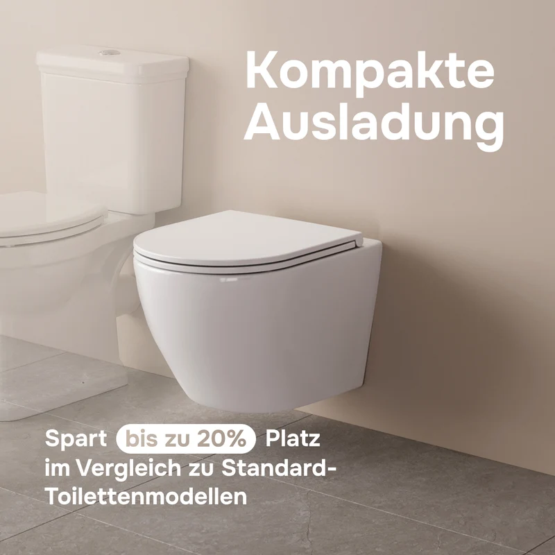 Wand-WC Like AquaSpin spülrandlos mit WC-Sitz – CLA1900PSC