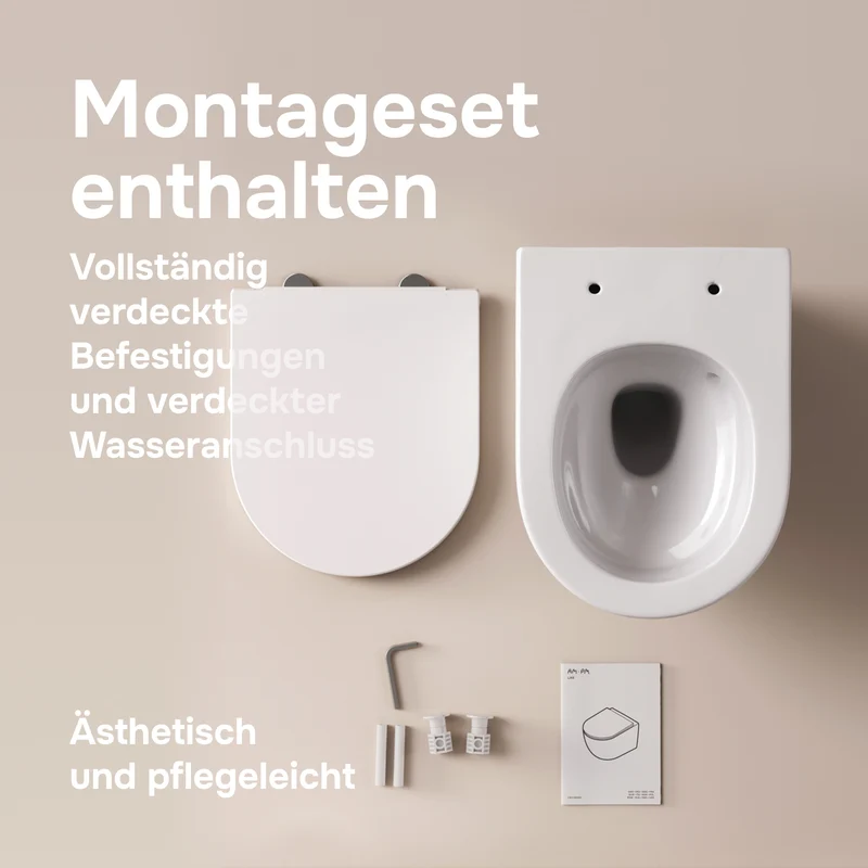 Wand-WC Like AquaSpin spülrandlos mit WC-Sitz – CLA1900PSC
