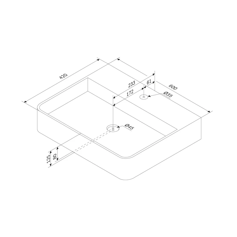 Aufsatzwaschbecken Func 60 cm – MFAWCC10601WG
