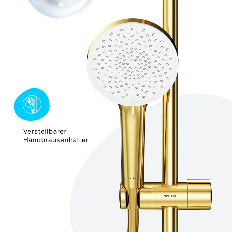 DuschSet X-Joy Brausegarnitur Stangenbrause-Set, Gold – F01XA099