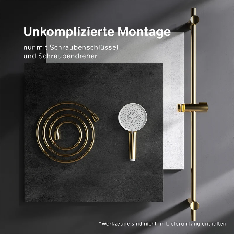 DuschSet X-Joy Brausegarnitur Stangenbrause-Set, Gold – F01XA099