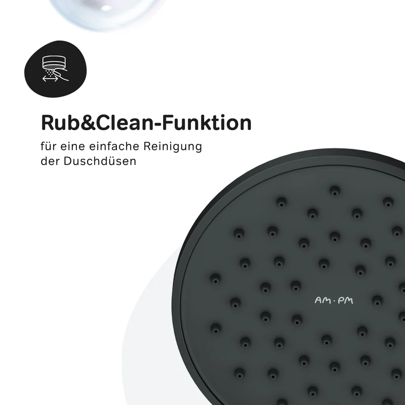 Duschsystem Hit mit Regendusche, Schwarz – F07TB022