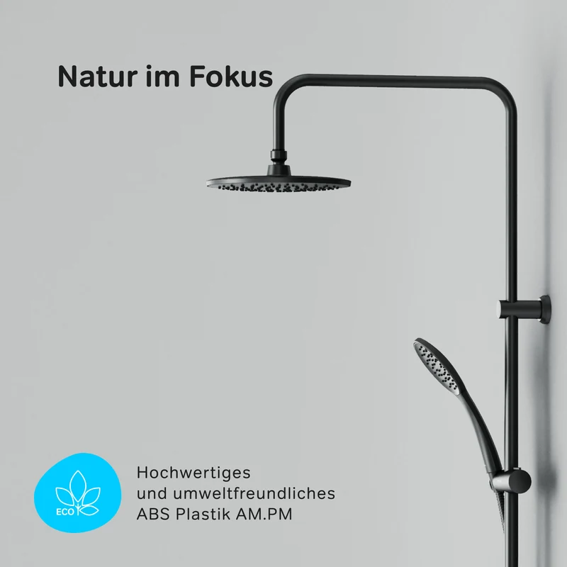 Duschsystem Hit mit Regendusche, Schwarz – F07TB022