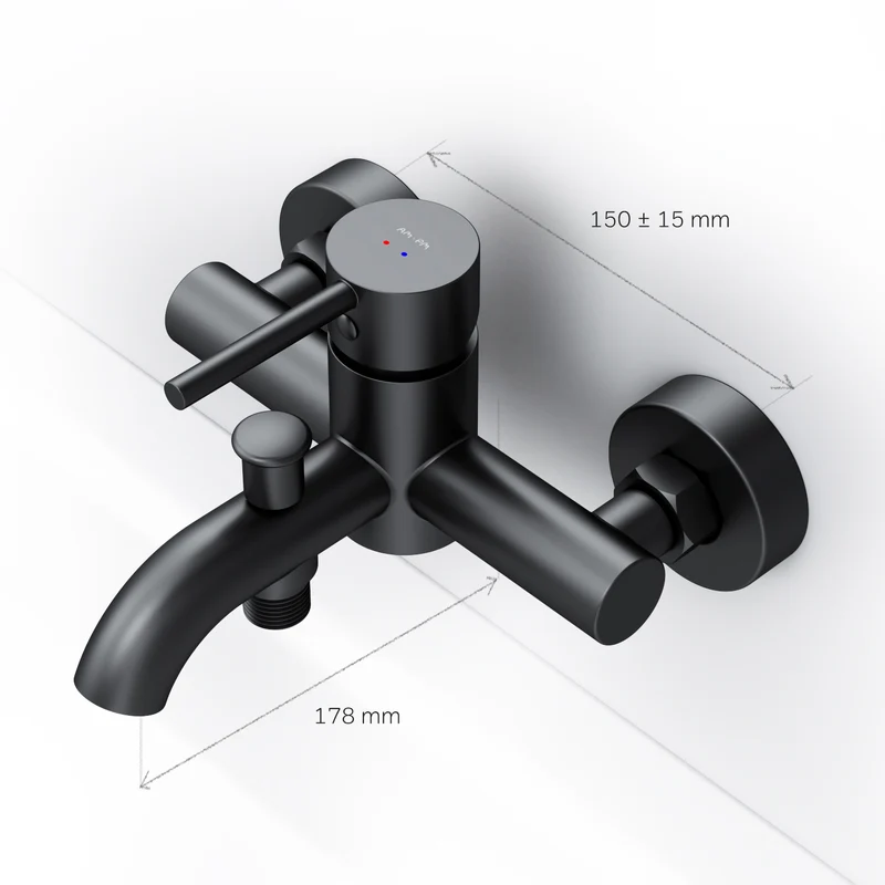 Wannenarmatur Spike, Schwarz – FPA10022