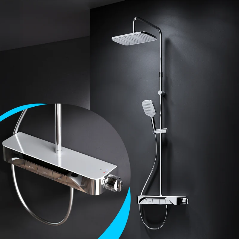 Duschsystem Func mit Thermostat und Regendusche – F07FA200