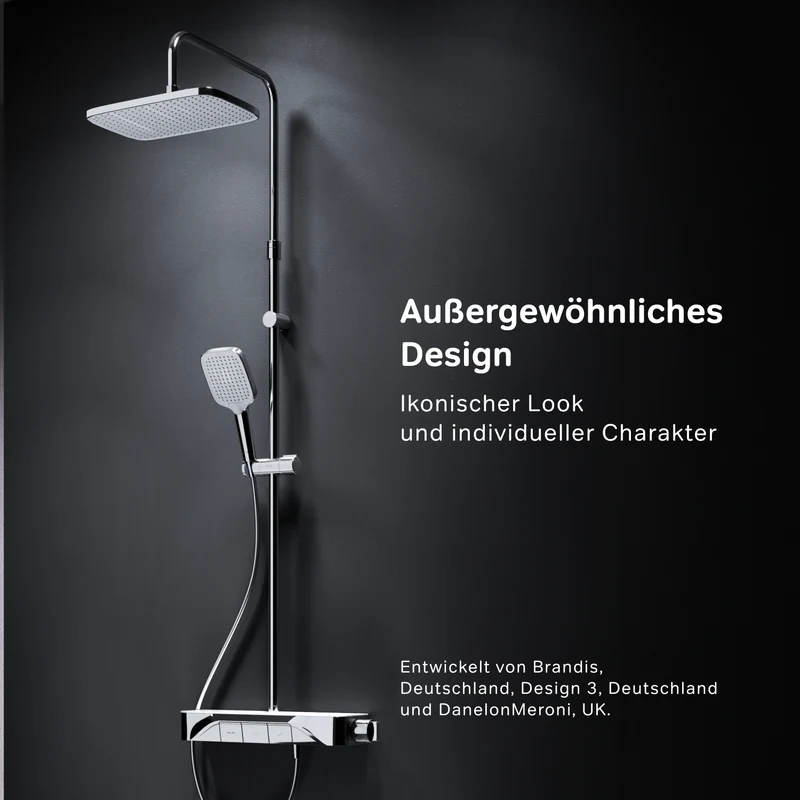 Duschsystem Func mit Thermostat und Regendusche – F07FA200