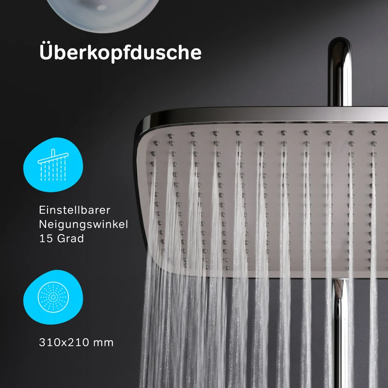 Duschsystem Func mit Thermostat und Regendusche – F07FA200