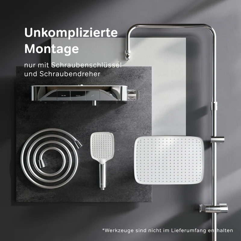 Duschsystem Func mit Thermostat und Regendusche – F07FA200