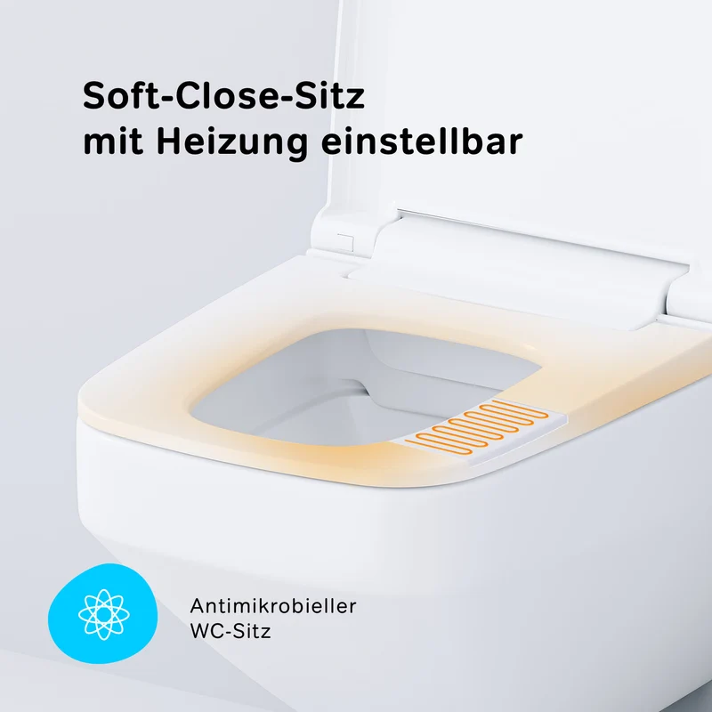 Wand-WC Inspire V2.0 FlashClean spülrandlos mit TouchReel E-Sitz, Heizung und Beleuchtung – CCCIB1700SCAG