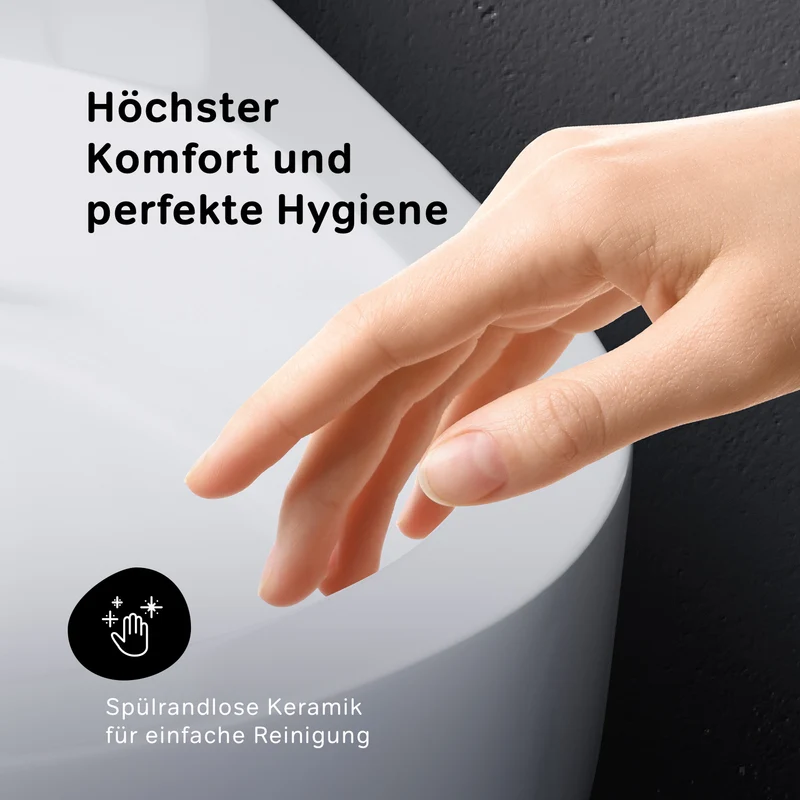 Wand-WC Inspire V2.0 FlashClean spülrandlos mit TouchReel E-Sitz, Heizung und Beleuchtung – CCCIB1700SCAG