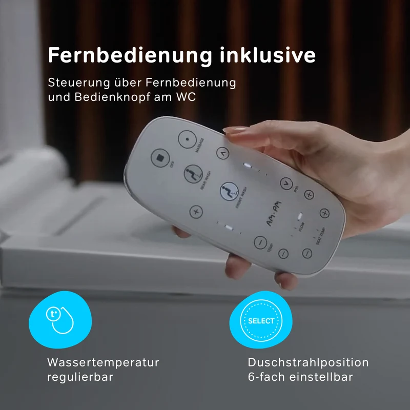 Wand-WC Inspire V2.0 FlashClean spülrandlos mit TouchReel E-Sitz, Heizung und Beleuchtung – CCCIB1700SCAG