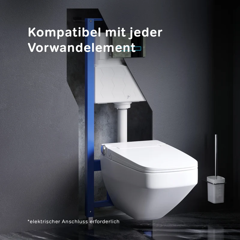 Wand-WC Inspire V2.0 FlashClean spülrandlos mit TouchReel E-Sitz, Heizung und Beleuchtung – CCCIB1700SCAG