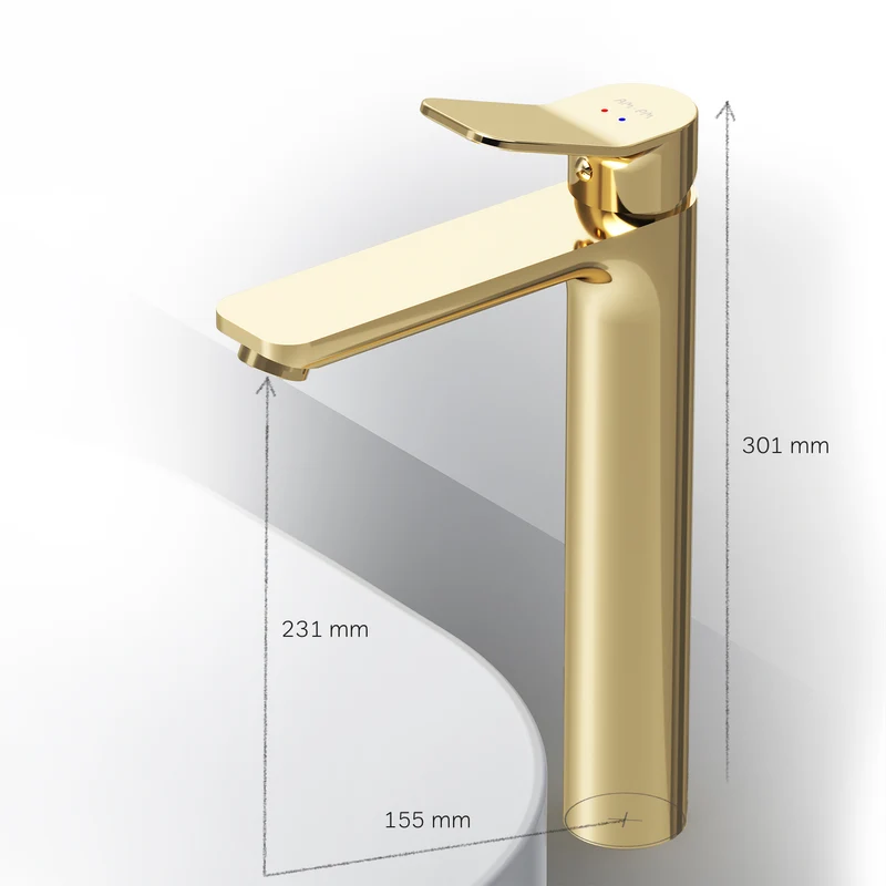 Hohe Waschtischarmatur X-Joy, Gold – FXA92099