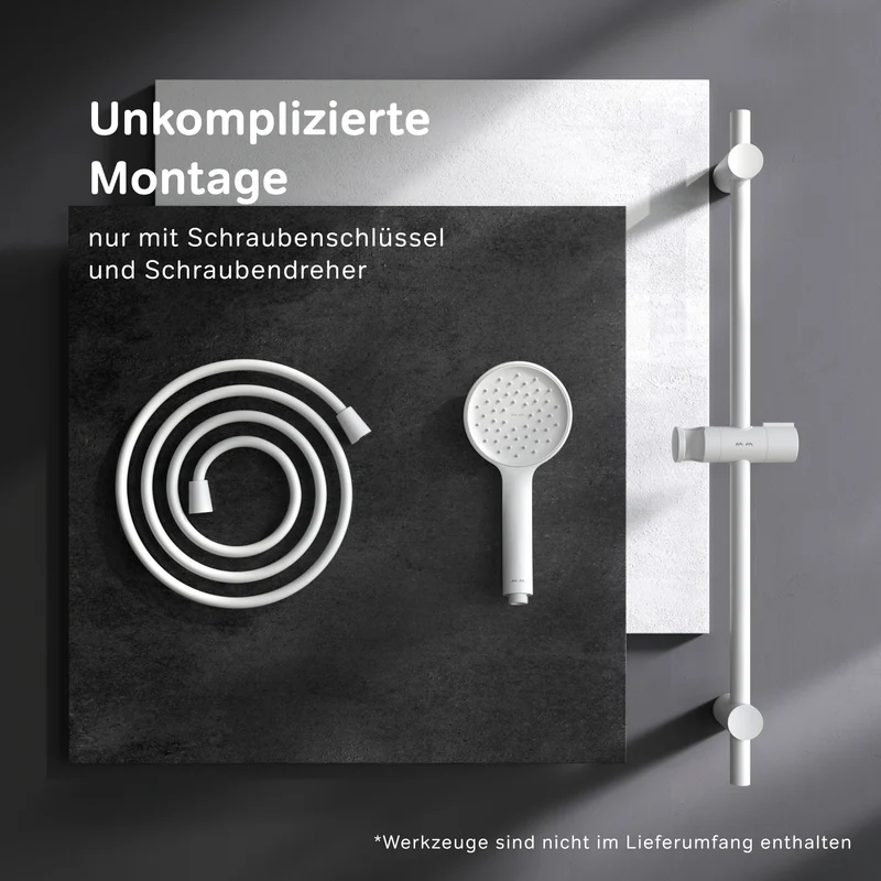 DuschSet Hit Brausegarnitur Stangenbrause-Set, Weiß – F01TA033