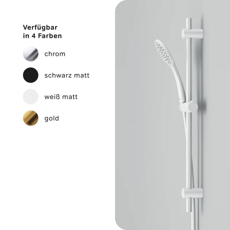 DuschSet Hit Brausegarnitur Stangenbrause-Set, Weiß – F01TA033