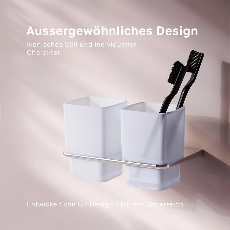 Doppel-Zahnputzbecher Inspire V2.0 mit Wandhalterung – AIB343400