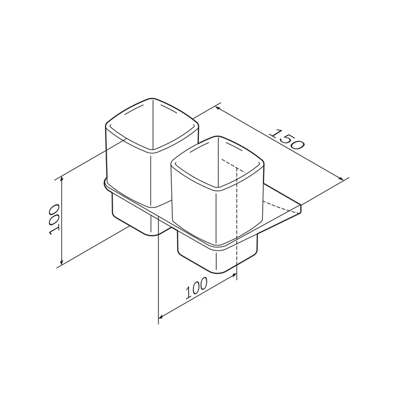 Doppel-Zahnputzbecher Inspire V2.0 mit Wandhalterung – AIB343400