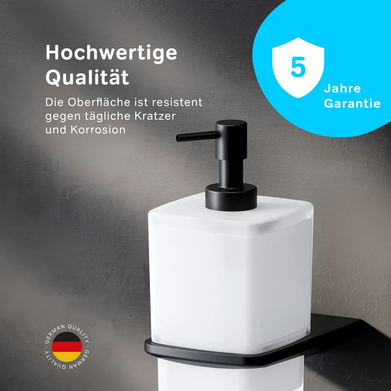 Seifenspender Inspire V2.0 aus Glas mit Wandhalterung, Schwarz – AIB36922