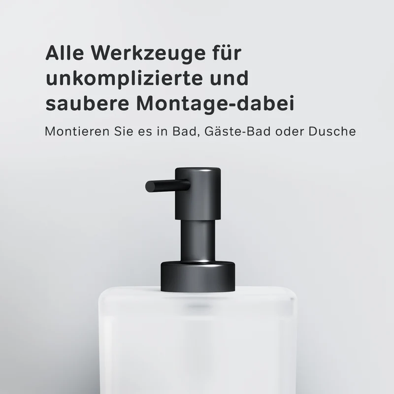 Seifenspender Inspire V2.0 aus Glas mit Wandhalterung, Schwarz – AIB36922