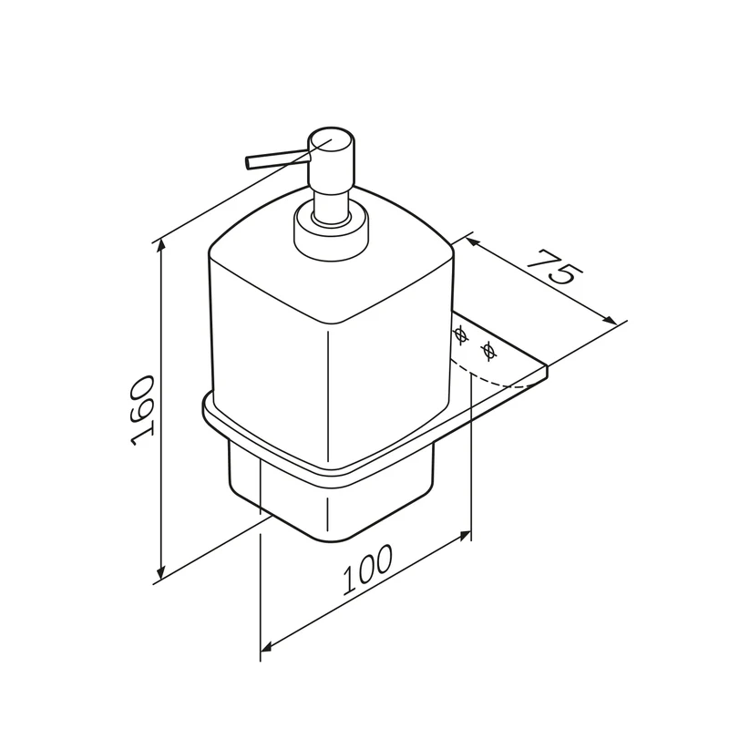 Seifenspender Inspire V2.0 aus Glas mit Wandhalterung, Schwarz – AIB36922
