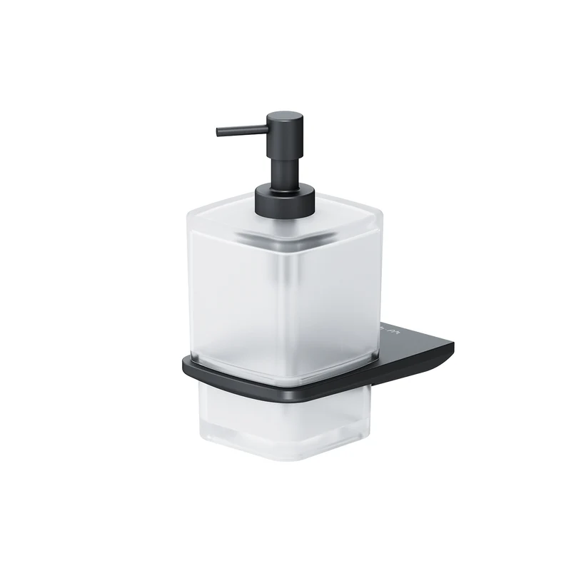 Seifenspender Inspire V2.0 aus Glas mit Wandhalterung, Schwarz – AIB36922