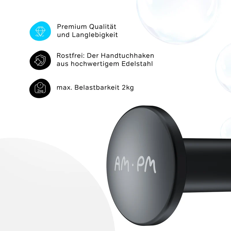 Handtuch- und Kleiderhaken Inspire V2.0, Schwarz – AIB35822