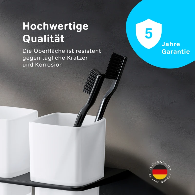 Doppel-Zahnputzbecher Inspire V2.0 mit Wandhalterung, Schwarz – AIB343422