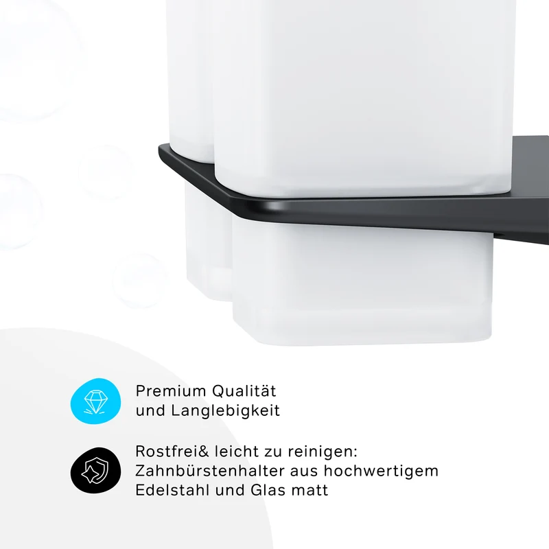 Doppel-Zahnputzbecher Inspire V2.0 mit Wandhalterung, Schwarz – AIB343422