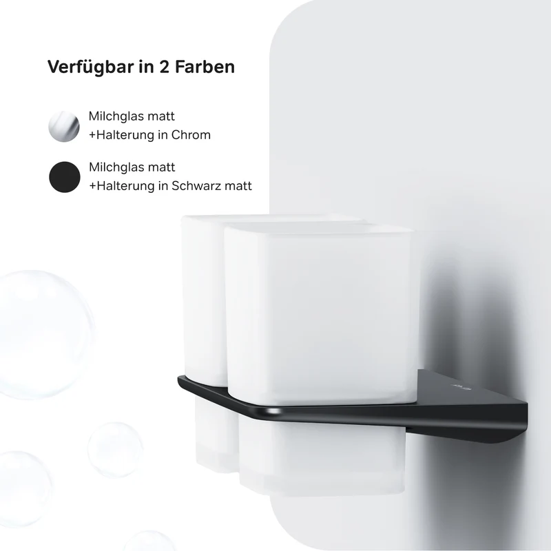 Doppel-Zahnputzbecher Inspire V2.0 mit Wandhalterung, Schwarz – AIB343422