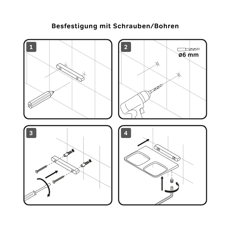 Doppel-Zahnputzbecher Inspire V2.0 mit Wandhalterung, Schwarz – AIB343422