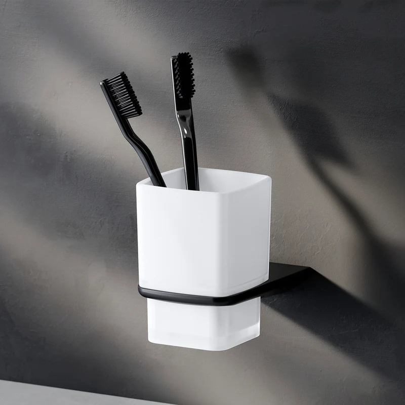 Zahnputzbecher Inspire V2.0 mit Wandhalterung, Schwarz – AIB34322