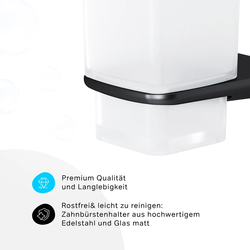 Zahnputzbecher Inspire V2.0 mit Wandhalterung, Schwarz – AIB34322