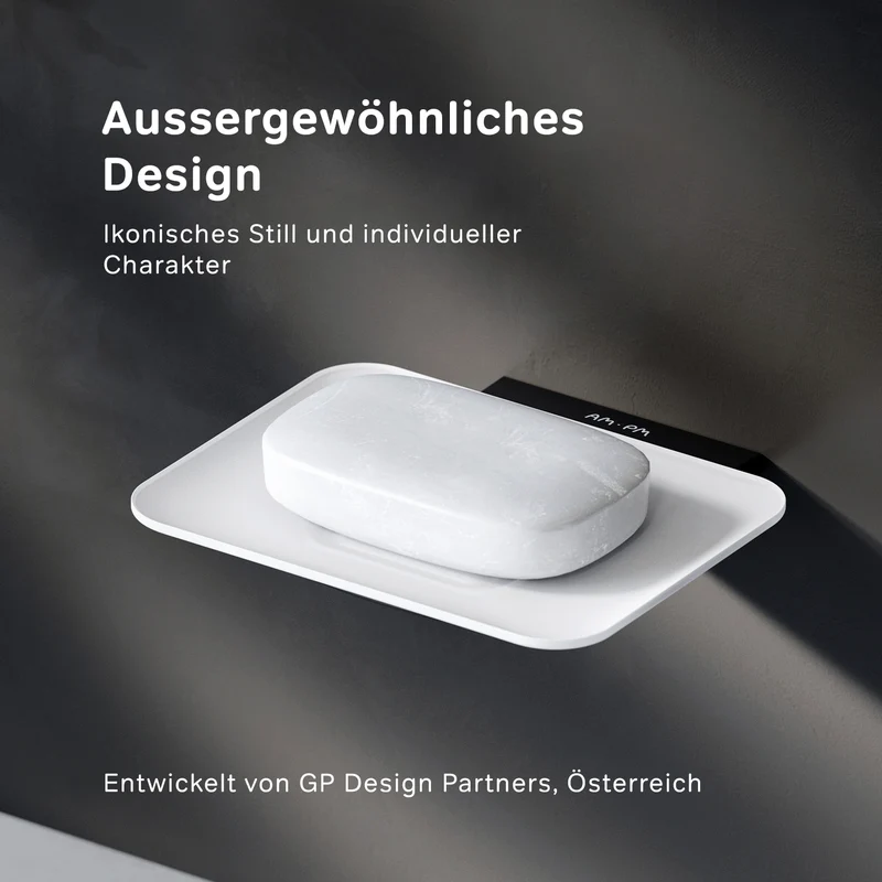 Seifenschale Inspire V2.0 aus Glas mit Wandhalterung, Schwarz – AIB34222