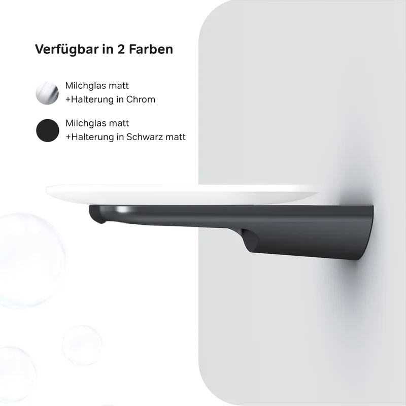 Seifenschale Inspire V2.0 aus Glas mit Wandhalterung, Schwarz – AIB34222