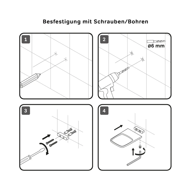 Seifenschale Inspire V2.0 aus Glas mit Wandhalterung, Schwarz – AIB34222
