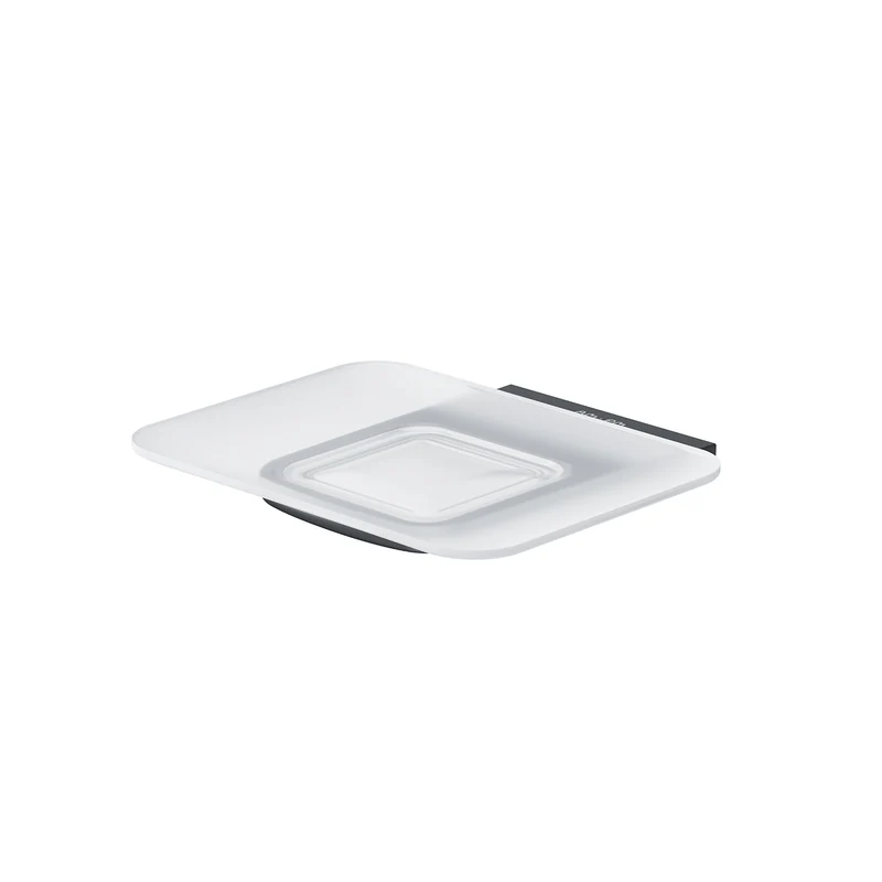 Seifenschale Inspire V2.0 aus Glas mit Wandhalterung, Schwarz – AIB34222
