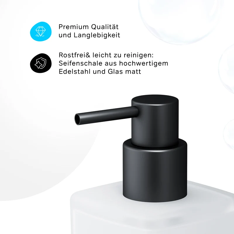 Seifenspender Gem aus Glas mit Wandhalterung, Schwarz – AGA36922