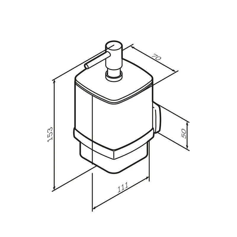 Seifenspender Gem aus Glas mit Wandhalterung, Schwarz – AGA36922