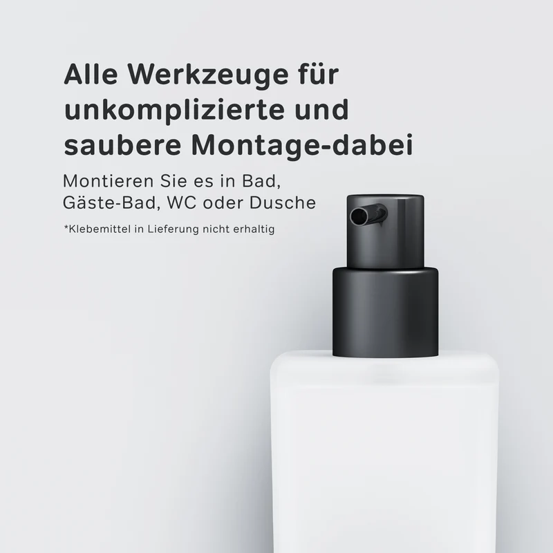 Seifenspender Gem aus Glas mit Wandhalterung, Schwarz – AGA36922