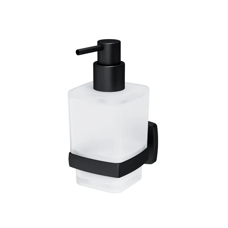 Seifenspender Gem aus Glas mit Wandhalterung, Schwarz – AGA36922