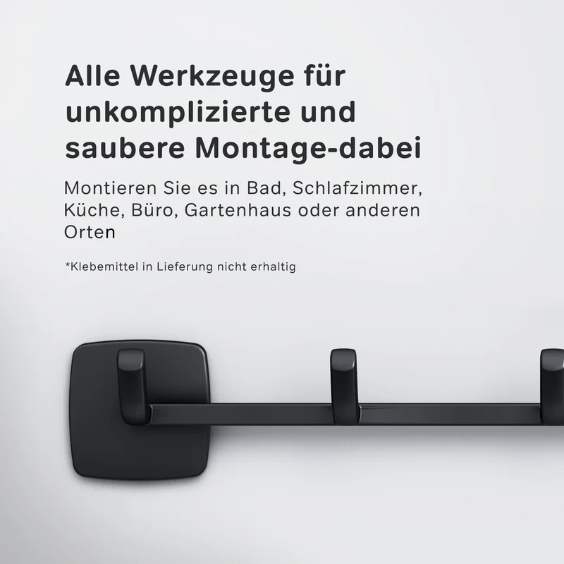 Handtuchhaken-Set Gem, Schwarz – AGA35922
