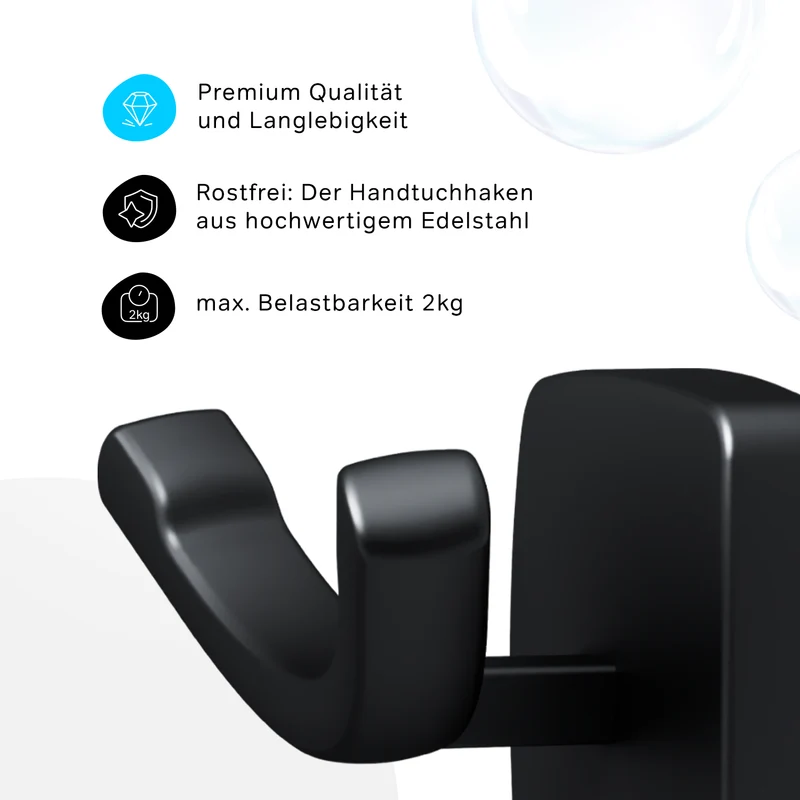 Doppelhaken für Handtücher Gem, Schwarz – AGA35622