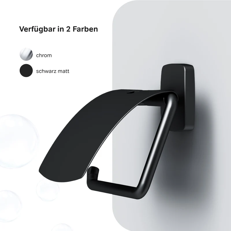 Toilettenpapierhalter Gem mit Deckel, Schwarz – AGA341422