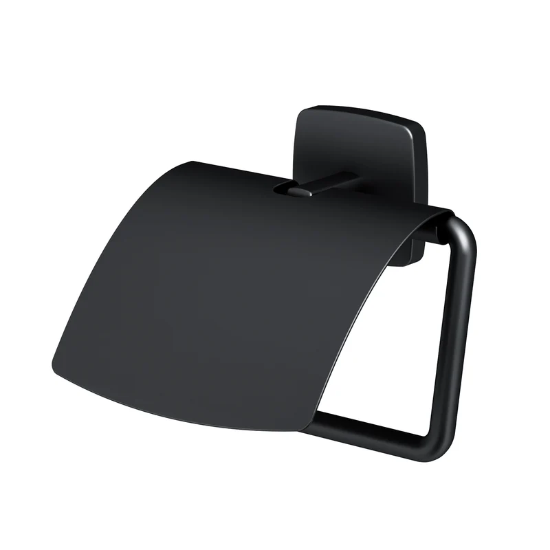 Toilettenpapierhalter Gem mit Deckel, Schwarz – AGA341422