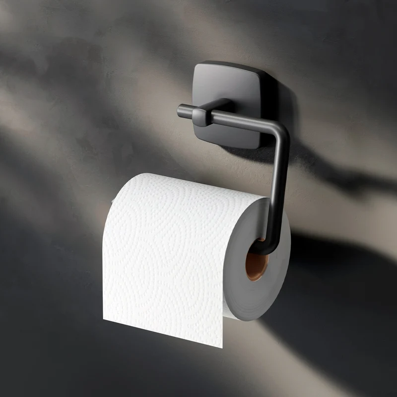 Toilettenpapierhalter Gem ohne Deckel, Schwarz – AGA34122