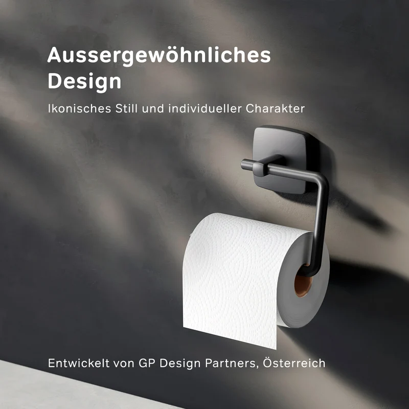 Toilettenpapierhalter Gem ohne Deckel, Schwarz – AGA34122