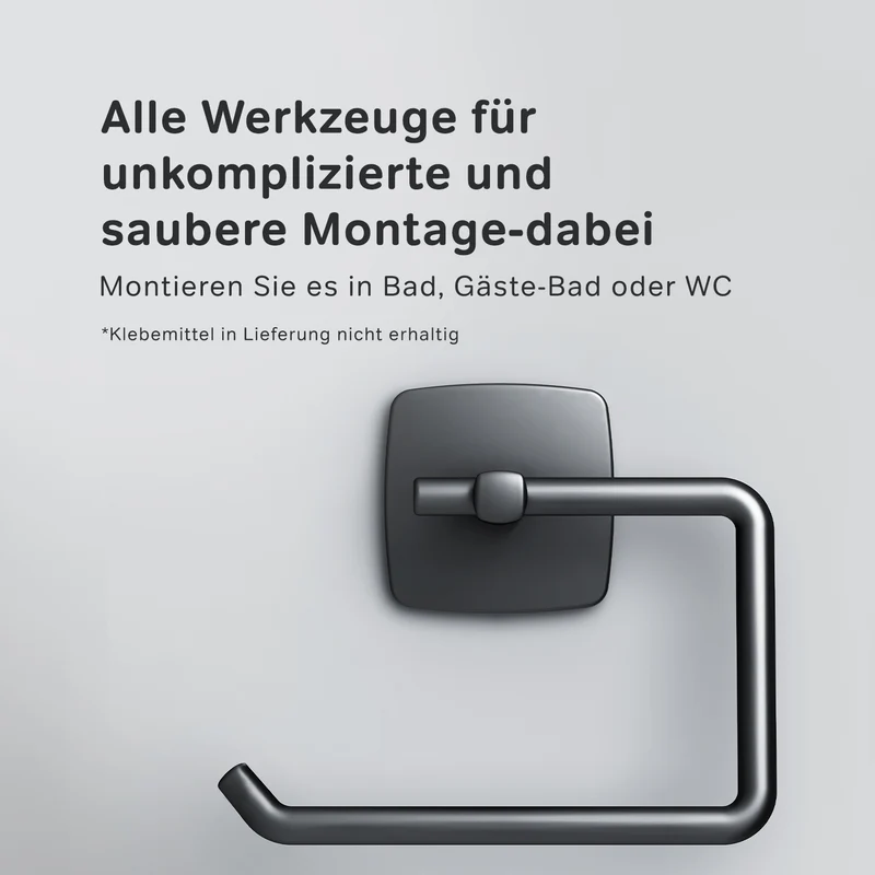 Toilettenpapierhalter Gem ohne Deckel, Schwarz – AGA34122