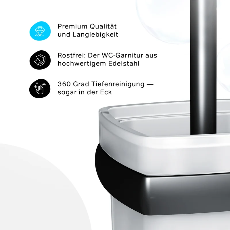 WC-Bürstenhalter Gem, universell, Schwarz – AGA33422